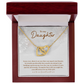 To My Beautiful Daughter Necklace – Interlocking Hearts Necklace – Gift From Parents