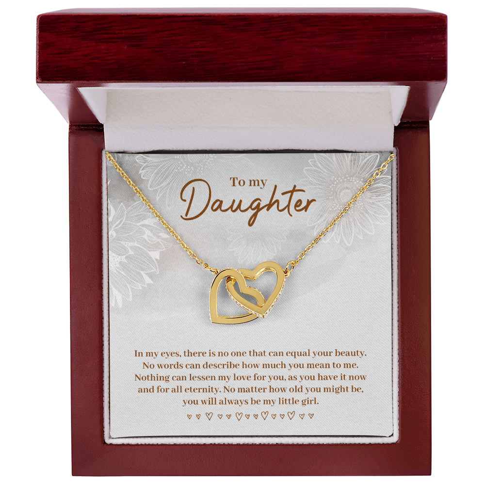 To My Beautiful Daughter Necklace – Interlocking Hearts Necklace – Gift From Parents