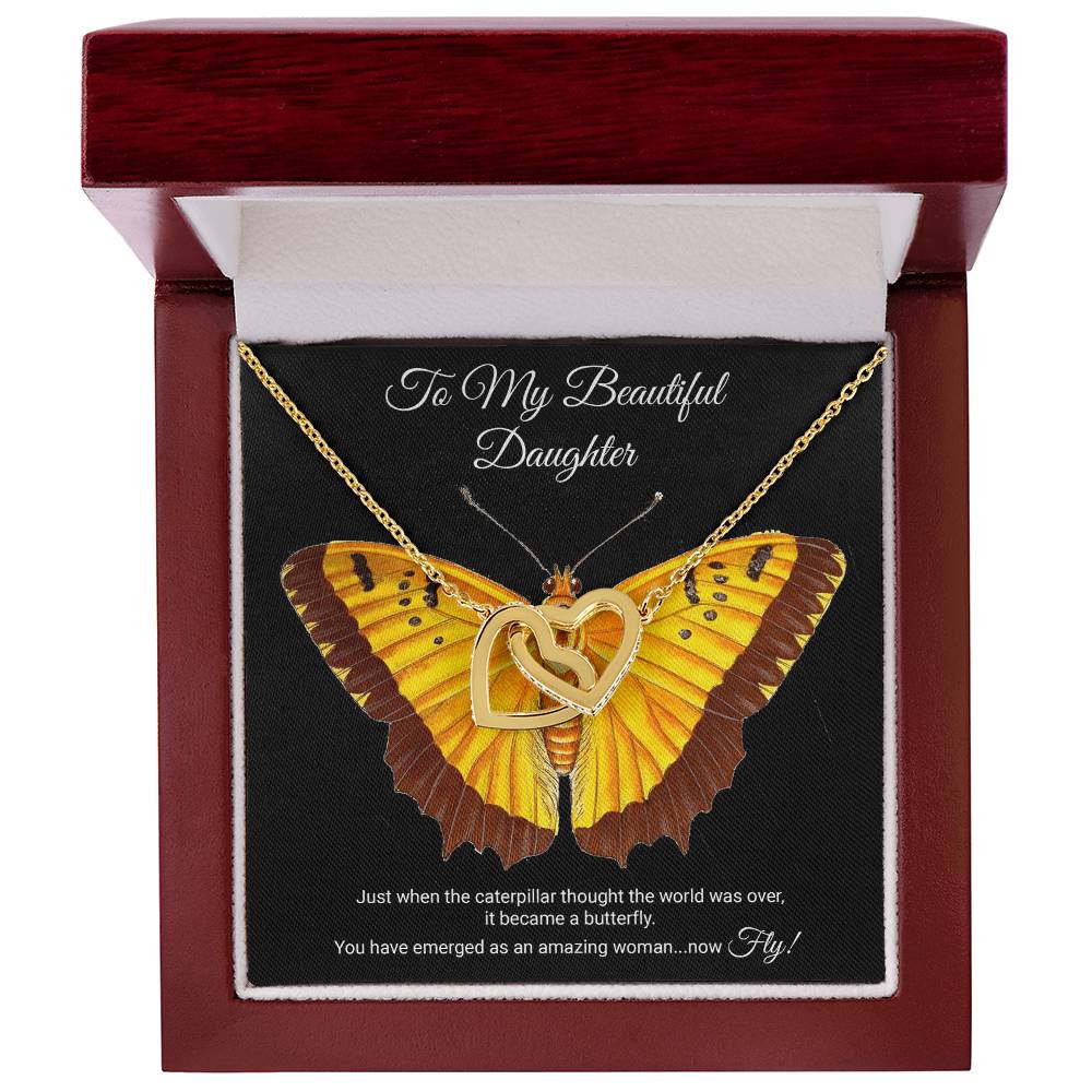 To My Daughter Meaningful Message Card Jewelry Box, Gift for Daughter's Birthday Graduation, Thoughtful for Her from Mom, Elegant Necklaces with Sentimental Message