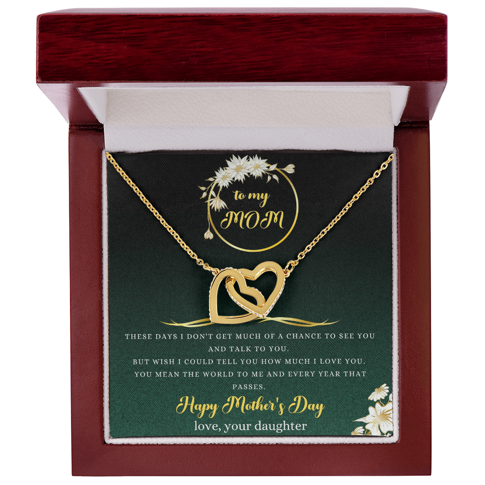 To My Mom Necklace, Happy Mother's Day Gift, Daughter Gift for Mom, Emotional Message Card Jewelry, Unique Moms Birthday Gift Ideas
