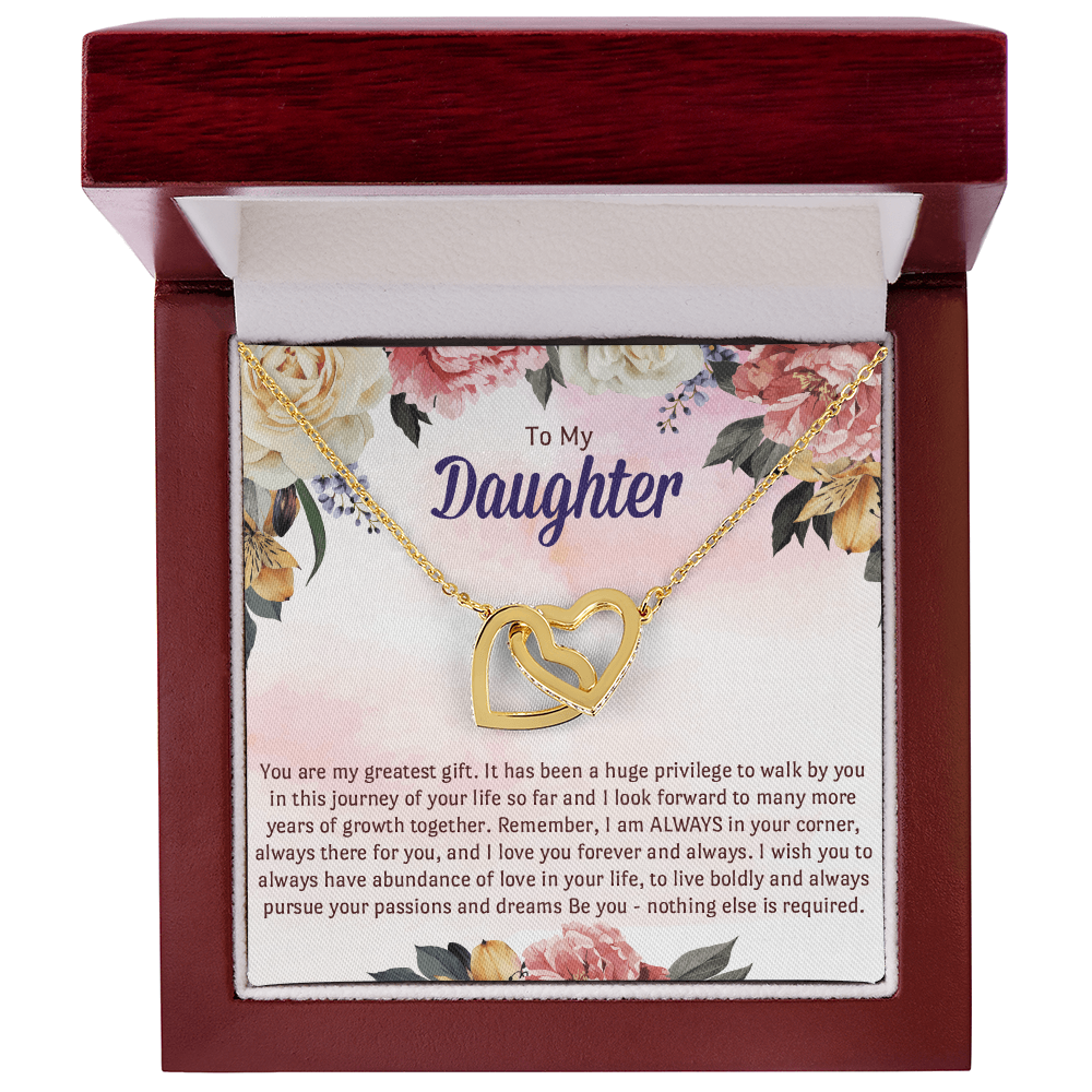 Daughter Birthday Gift Necklace With Message Card, Gift From Mom Dad to Daughter Hearts Jewelry Gifts
