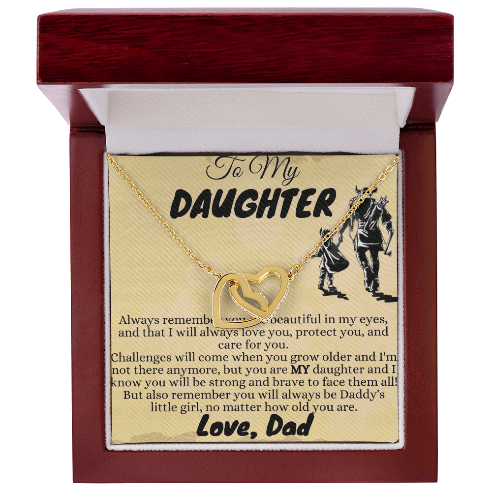 To My Daughter Necklace from Viking Dad, Interlocking Hearts Necklace, Daughter Gifts, Jewelry for Daughter, Father to Daughter Necklace, Daughter Birthday Necklace Christmas Gifts