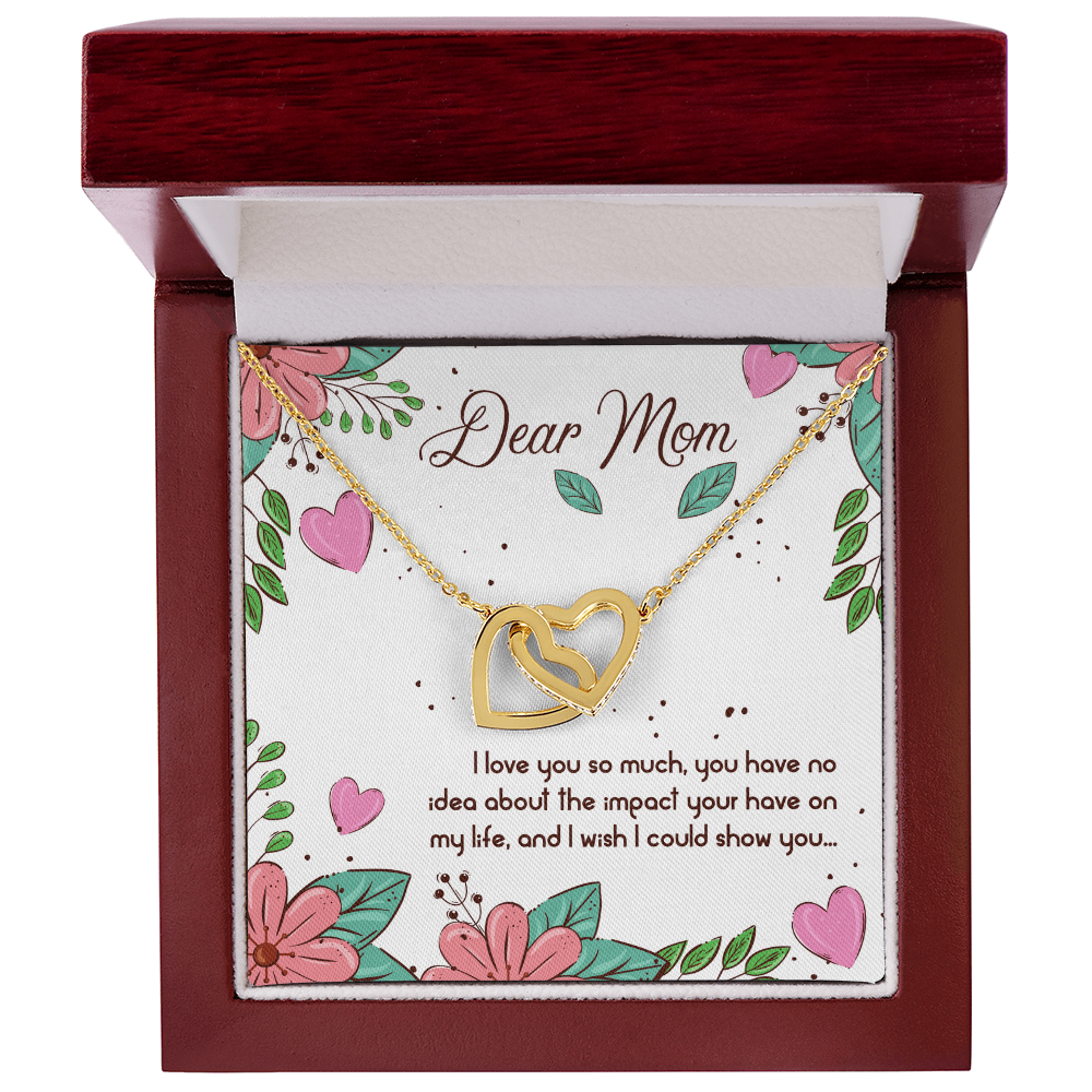 Dear Mom Interlocking Hearts Necklace, Mother's Day Gift for Mom Mothers Day Gifts I Love My Mom Best Mom Ever 2026 Jewelry for Her