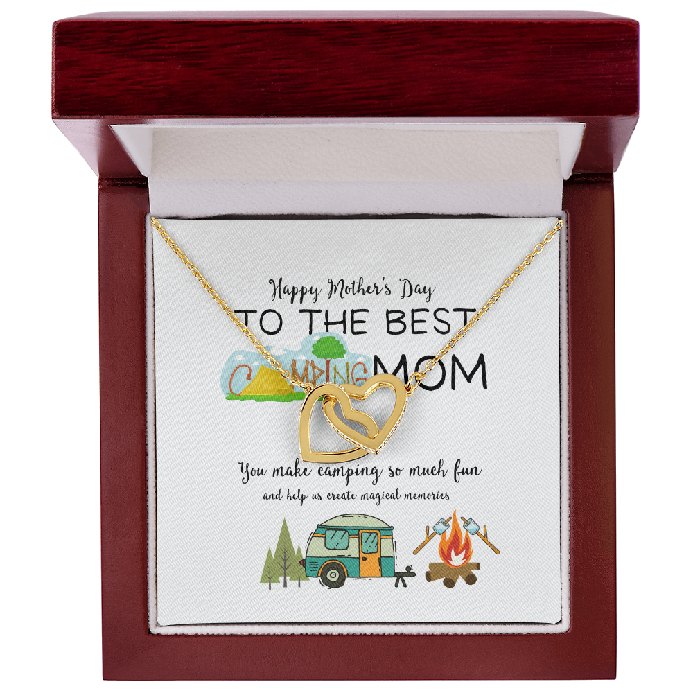 To The Best Camping Mom Happy Mother's Day Necklace Gifts Ideas for Mom Mommy Mama from Daughter or Son, Motivational Card Jewelry for Her