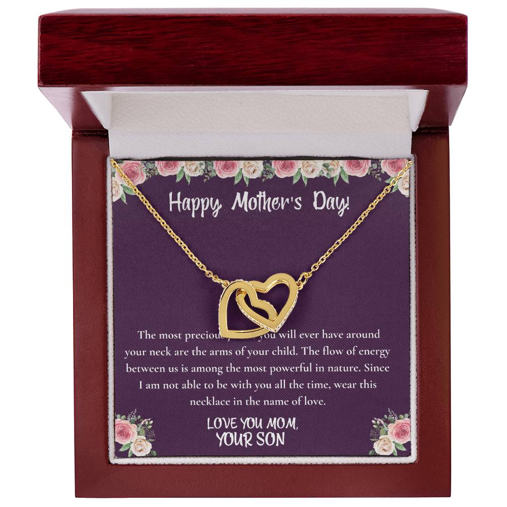 Mothers Day Necklace for Mom, Meaningful Gift for Mother from Son, Love Knot Necklace, Mom Jewelry Gift Happy Mother's Day 2026, To My Mom Necklace With Heartfelt Message