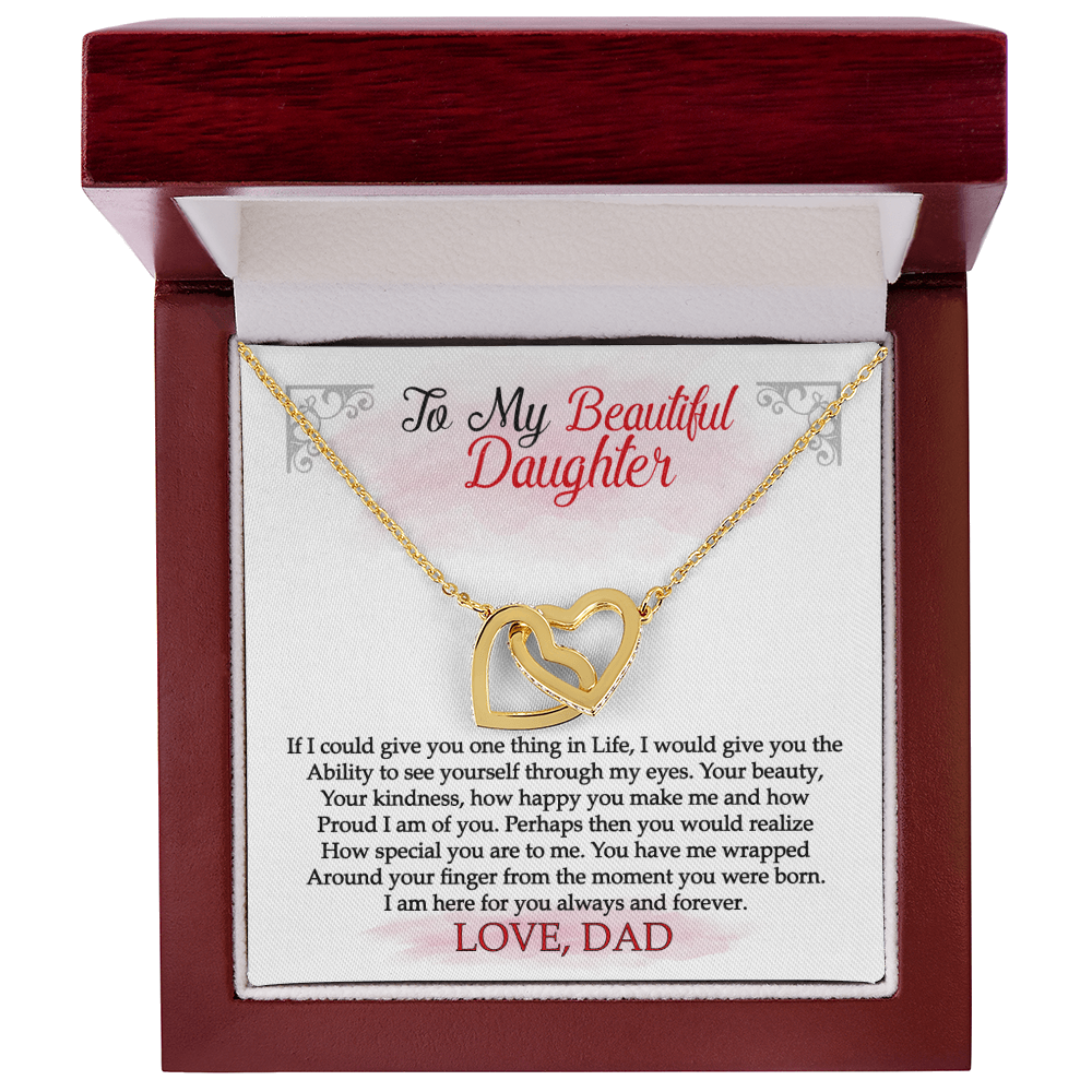 To My Daughter Necklace From Dad With Heartfelt Message & Elegant Box, Gifts For Daughter From Daddy, Daughter Pendant Necklaces, Daughter Jewelry From Father, Daughter Birthday Necklace Christmas Gifts