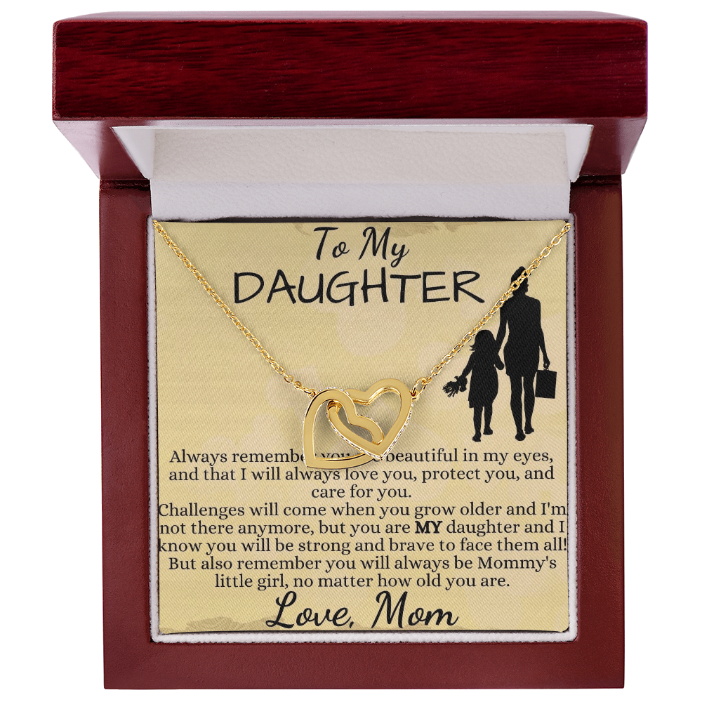 To My Daughter Necklace From Mom With Heartfelt Message & Elegant Box, Daughter Pendant Necklaces, Daughter Jewelry From Mama, Daughter Birthday Necklace Christmas Gifts