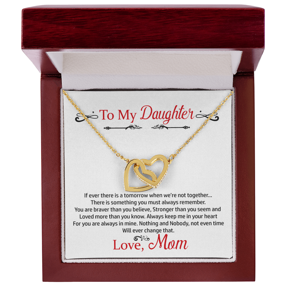To My Daughter Love Mom Necklace from Mother, Mothers Day Gifts for Daughter, Jewelry Gifts From Mommy on Graduation, Wedding Day, Present Ideas For Beautiful Daughters from Mama, Birthday Gift for Daughters