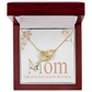 Mom Interlocking Hearts Necklace Gift From Daughter, Motivational Card Necklace for Mommy, Christmas Birthday Present, 2026 Mothers Day Gift Ideas, Jewelry for Her