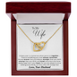 Perfect Gift for Wife - Diamond Heart Necklace - Couple Necklace Set - Friendship Necklaces - to My Wife Necklace - Valentines Day Gifts for Wife - Romantic Wife Gift - Wife Birthday Surprise