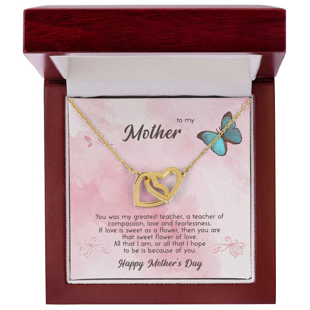 To My Loving Mom Necklace I Love You Mom Interlocking Hearts Necklace From Daughter Son Kids Mom's Birthday Gift Mother's Day Gift Jewelry with Message Card and Gift Box, Mother's Day Gift, Gifts for Women, Mom Birthday Gift Ideas