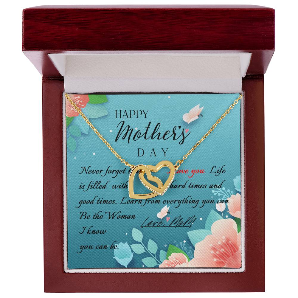 To My Mom Necklace, Happy Mother's Day Gift, Daughter Gift for Mom, Emotional Message Card Jewelry, Unique Moms Birthday Gift Ideas