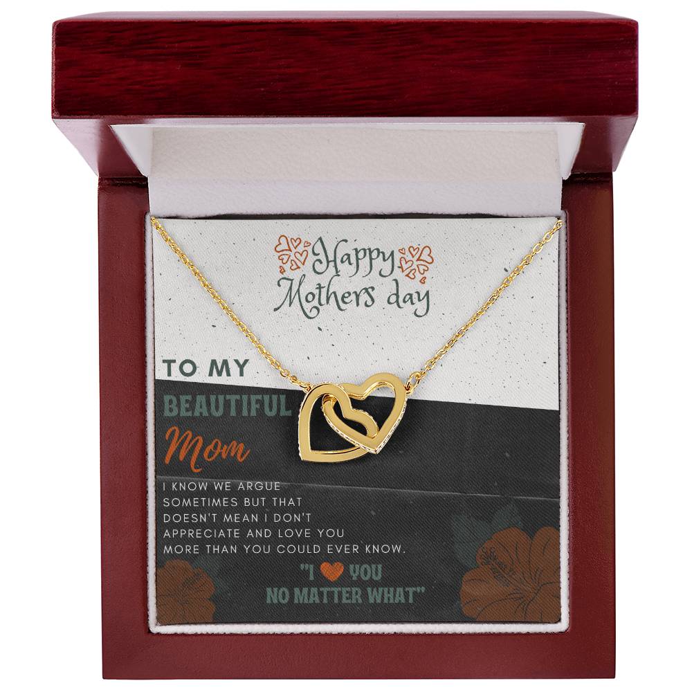 Happy Mother's Day Gift for Beautiful Mom Necklace – Daughter to Mom Jewelry, Heart Necklace for Mother, Gift from Daughter