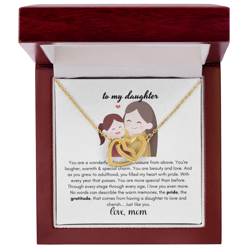 Daughter Gifts From Mom, Mother Daughter Necklace Birthday Graduation Christmas Jewelry For My Daughter with Message Card and Gift Box