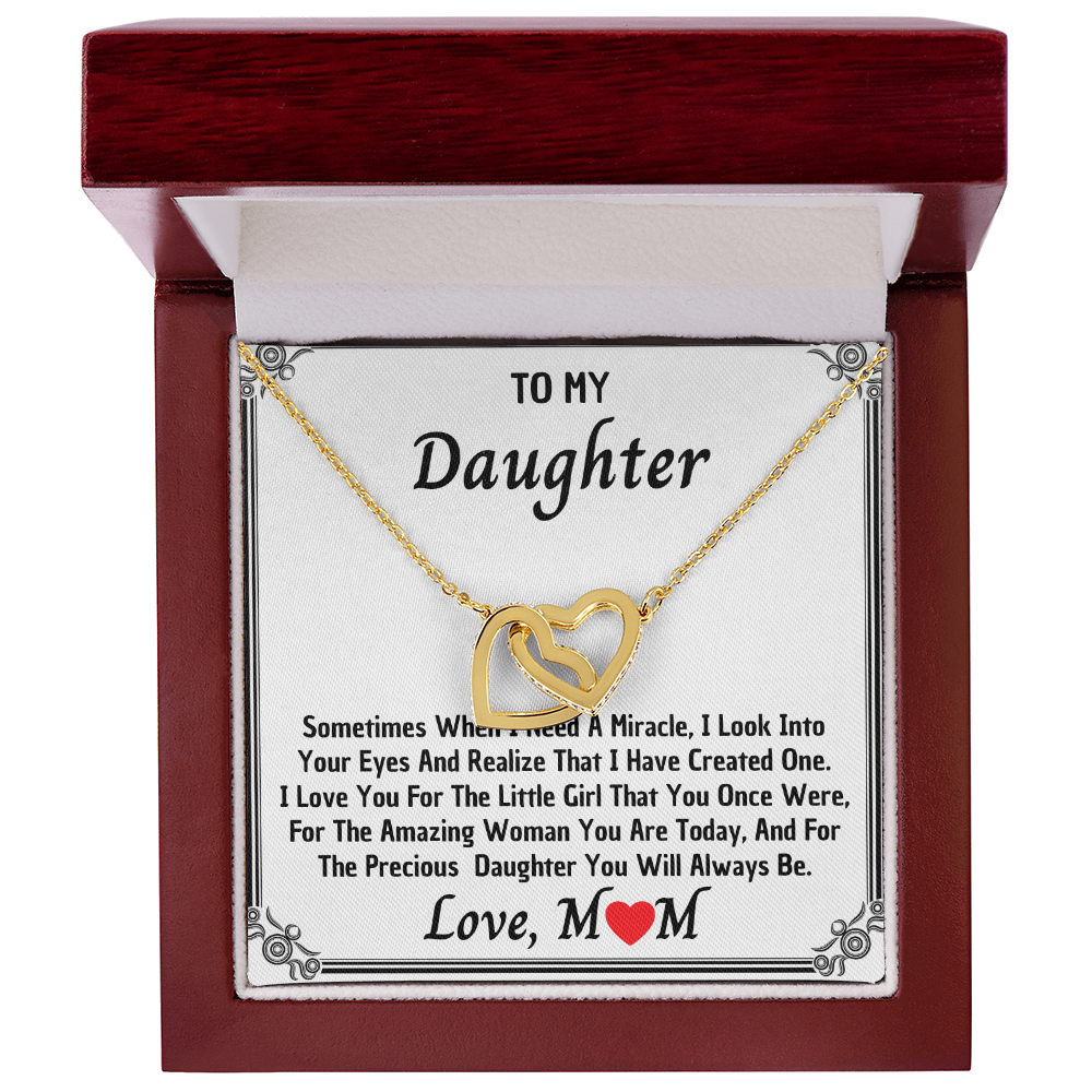 Daughter Gifts from Mom, Valentines Gifts for Daughter Kids Teen Girls, Heart Pendant to My Daughter Necklace from Daddy, Christmas Easter Basket Stuffers Graduation Birthday Gifts for Teenage Girls