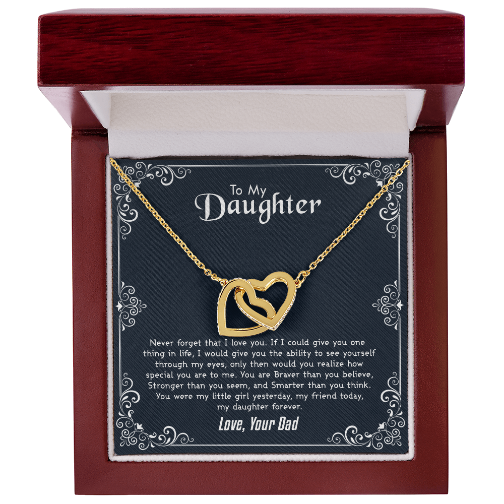 Daughter Gift From Dad Father Daughter Necklace Birthday Graduation Christmas Jewelry Gifts For My Beautiful Daugther Adult Daughter with Message Card and Gift Box, Gemstone, Cubic Zirconia