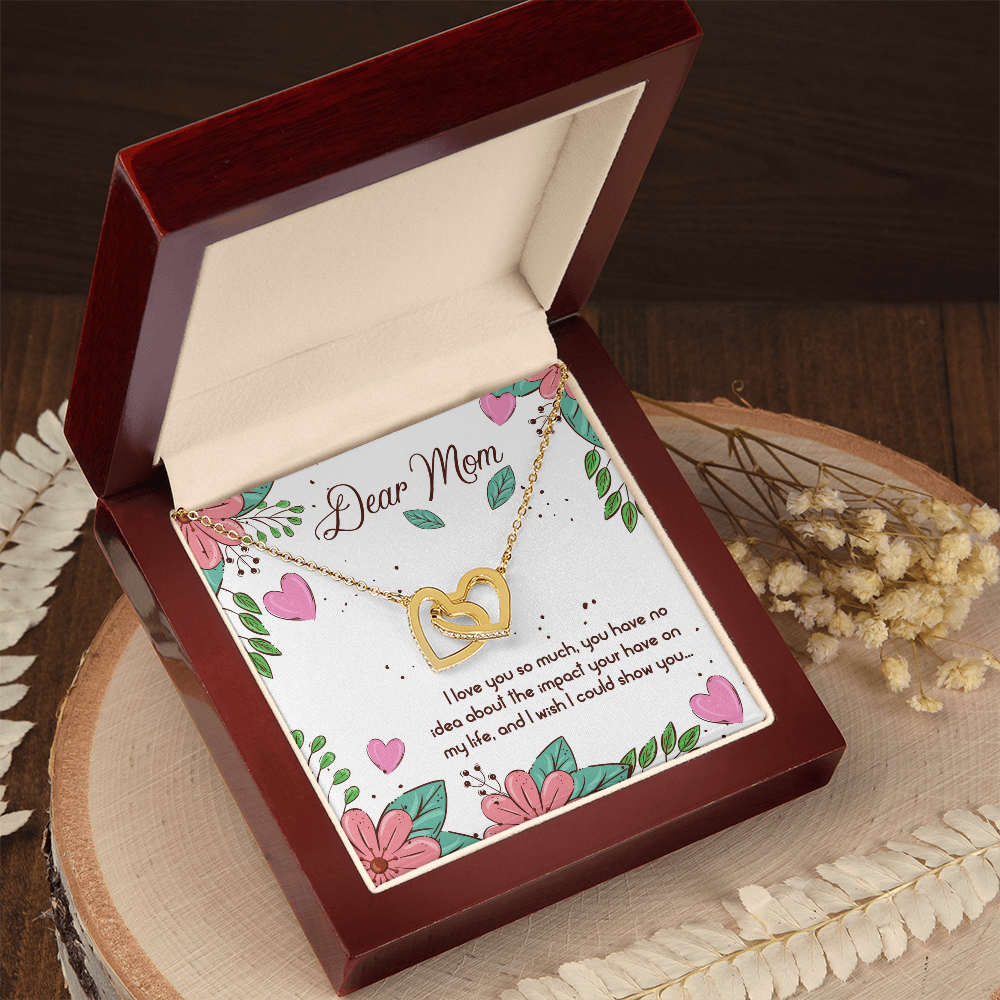 Dear Mom Interlocking Hearts Necklace, Mother's Day Gift for Mom Mothers Day Gifts I Love My Mom Best Mom Ever 2026 Jewelry for Her