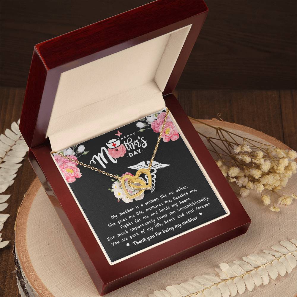 Mother's Day Gift Necklace for Her, Nurse Mom Jewelry, Gift from Son or Daughter, Doctor Luxury Necklace for Mother, Birthday Christmas Gifts With Heartfelt Message Hospital