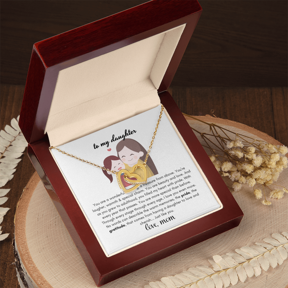 Daughter Gifts From Mom, Mother Daughter Necklace Birthday Graduation Christmas Jewelry For My Daughter with Message Card and Gift Box