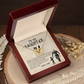 To My Daughter Necklace From Best Dad With Heartfelt Message, Daughter Birthday Present From Mama, Jewelry Gifts For Graduation for Her From Daddy, 14K Pendant Interlocking Hearts Necklace
