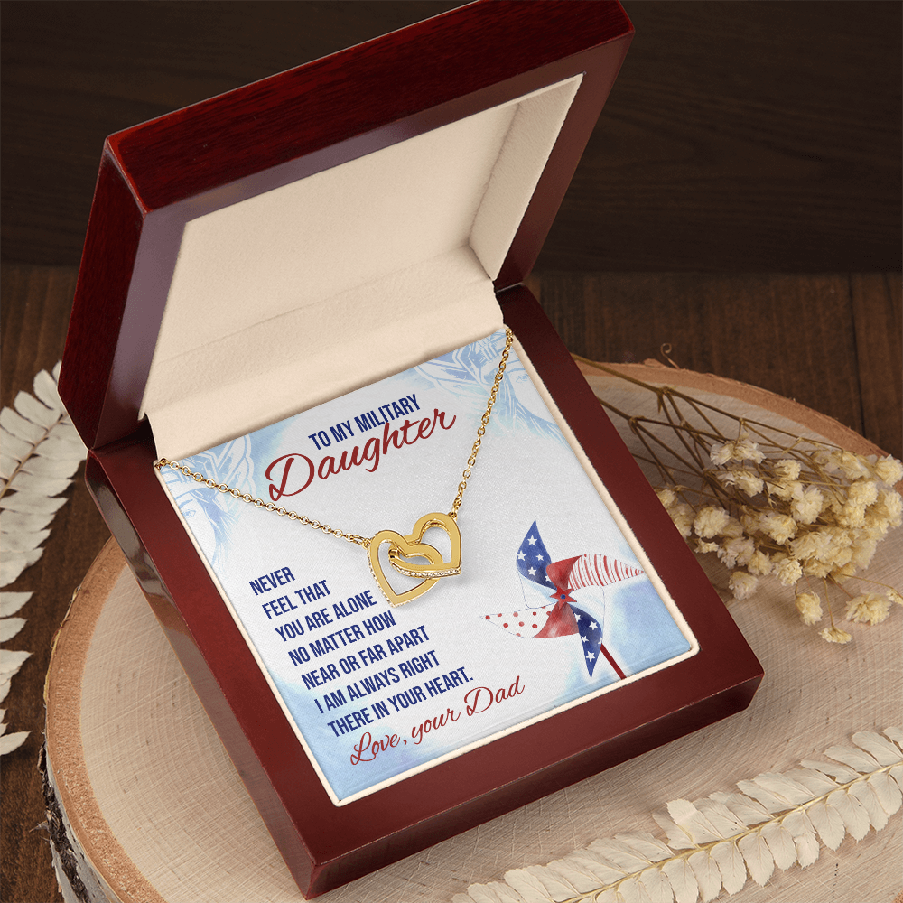 To My Daughter Necklace From Dad With Heartfelt Message & Elegant Box Gifts From Daddy Papa, Daughter Beautiful Jewelry Gift On Graduation or Birthday 2026, 4th of July USA