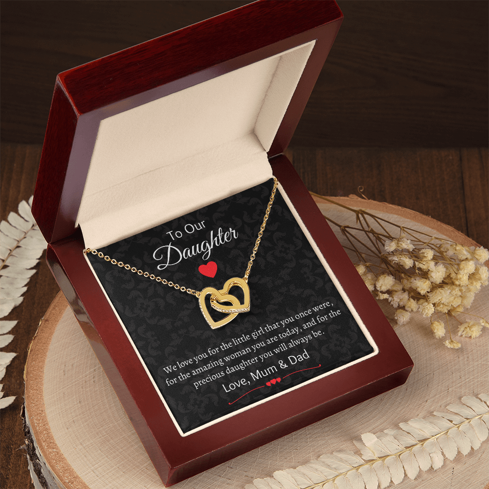 To My Daughter Necklace From Dad With Heartfelt Message, Daughter Birthday Present From Dad, Jewelry Gifts For Graduation for Her From Mom or Daddy, 14K Pendant