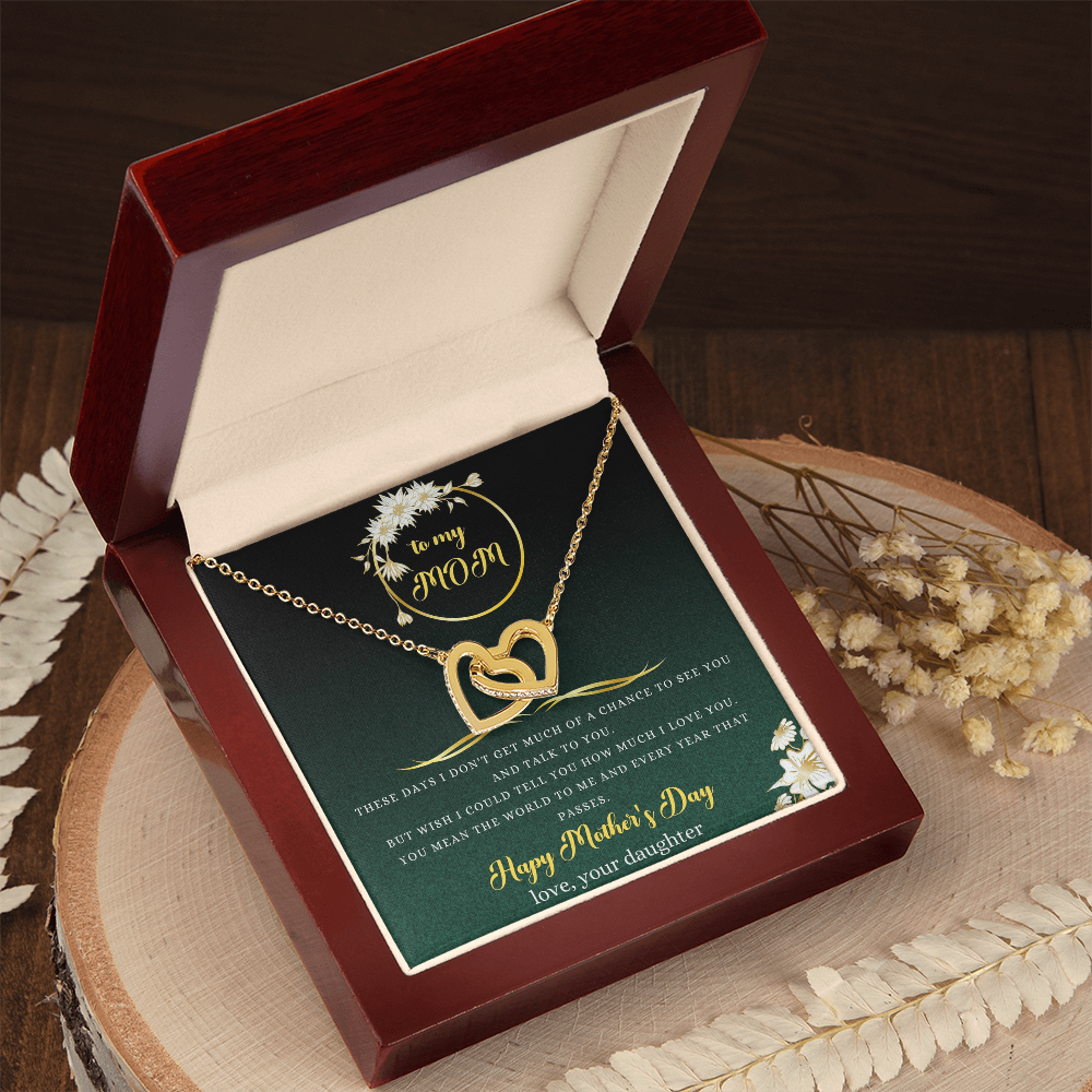 To My Mom Necklace, Happy Mother's Day Gift, Daughter Gift for Mom, Emotional Message Card Jewelry, Unique Moms Birthday Gift Ideas