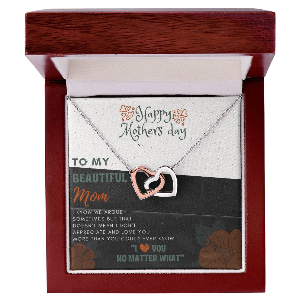 Happy Mother's Day Gift for Beautiful Mom Necklace – Daughter to Mom Jewelry, Heart Necklace for Mother, Gift from Daughter