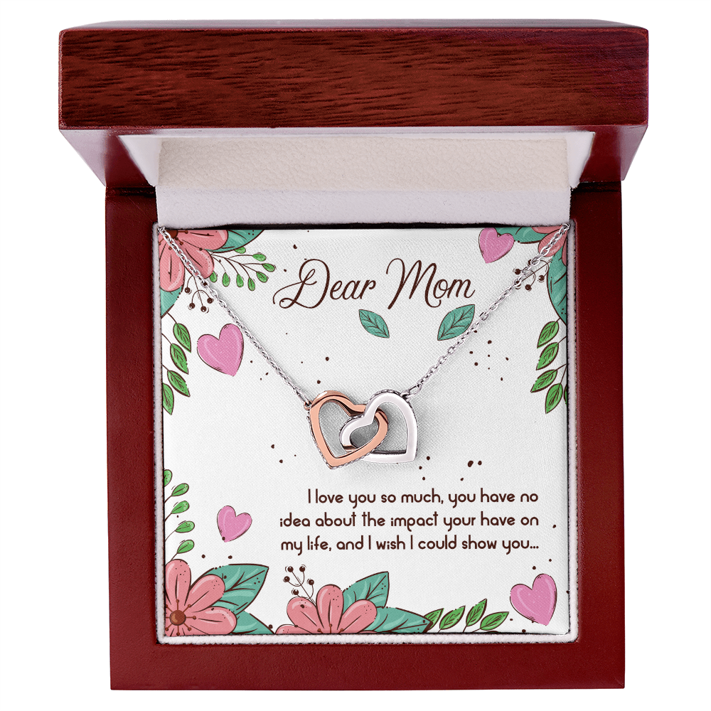 Dear Mom Interlocking Hearts Necklace, Mother's Day Gift for Mom Mothers Day Gifts I Love My Mom Best Mom Ever 2026 Jewelry for Her