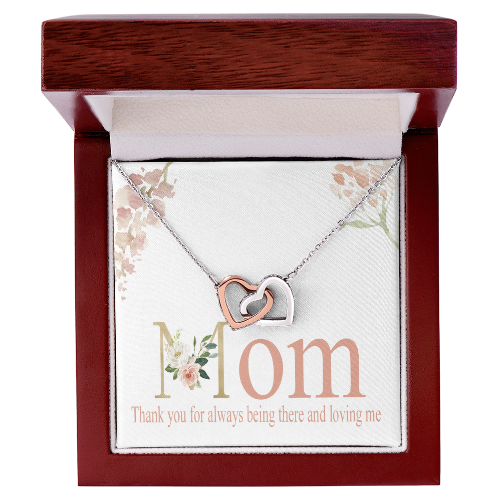 Mom Interlocking Hearts Necklace Gift From Daughter, Motivational Card Necklace for Mommy, Christmas Birthday Present, 2026 Mothers Day Gift Ideas, Jewelry for Her