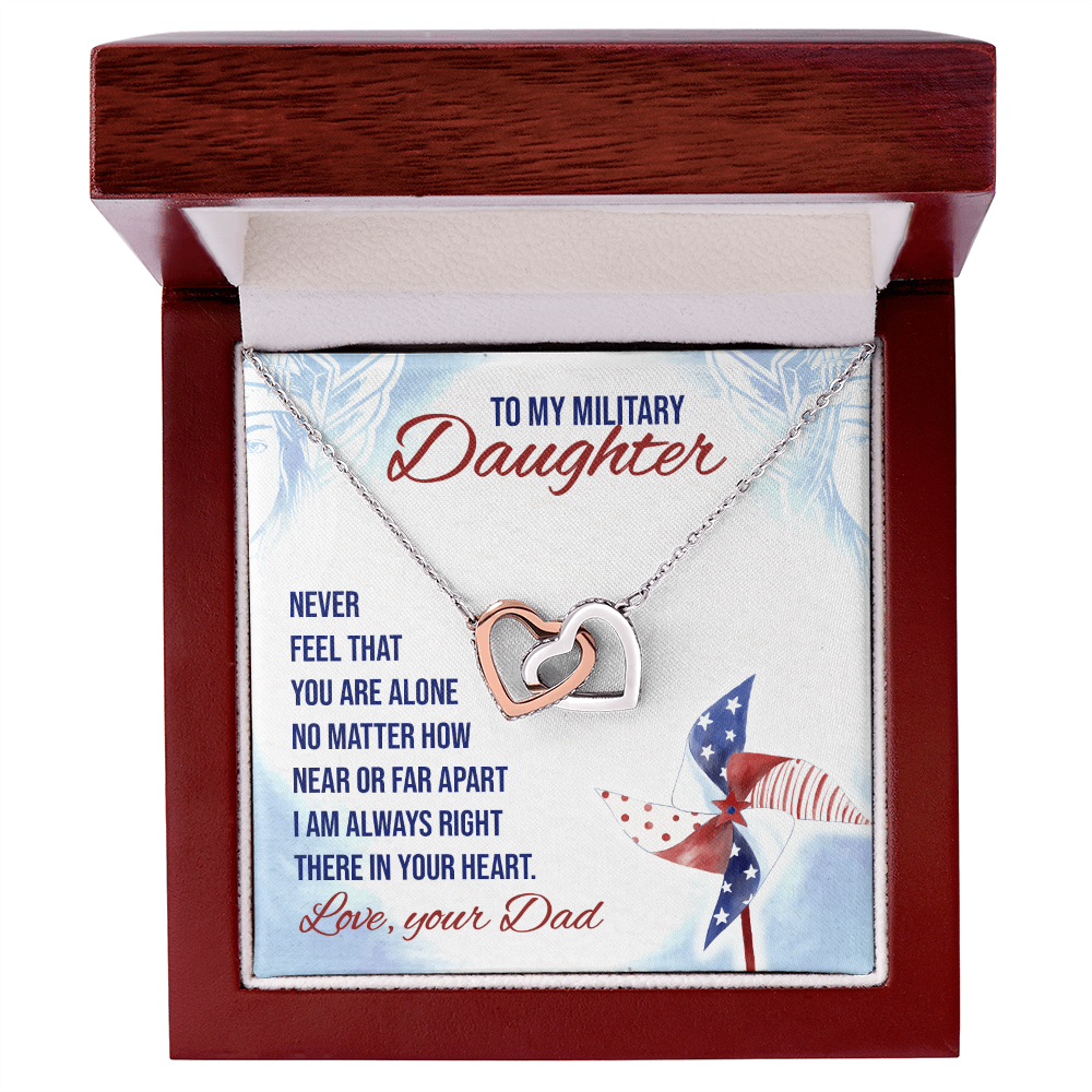 To My Daughter Necklace From Dad With Heartfelt Message & Elegant Box Gifts From Daddy Papa, Daughter Beautiful Jewelry Gift On Graduation or Birthday 2026, 4th of July USA