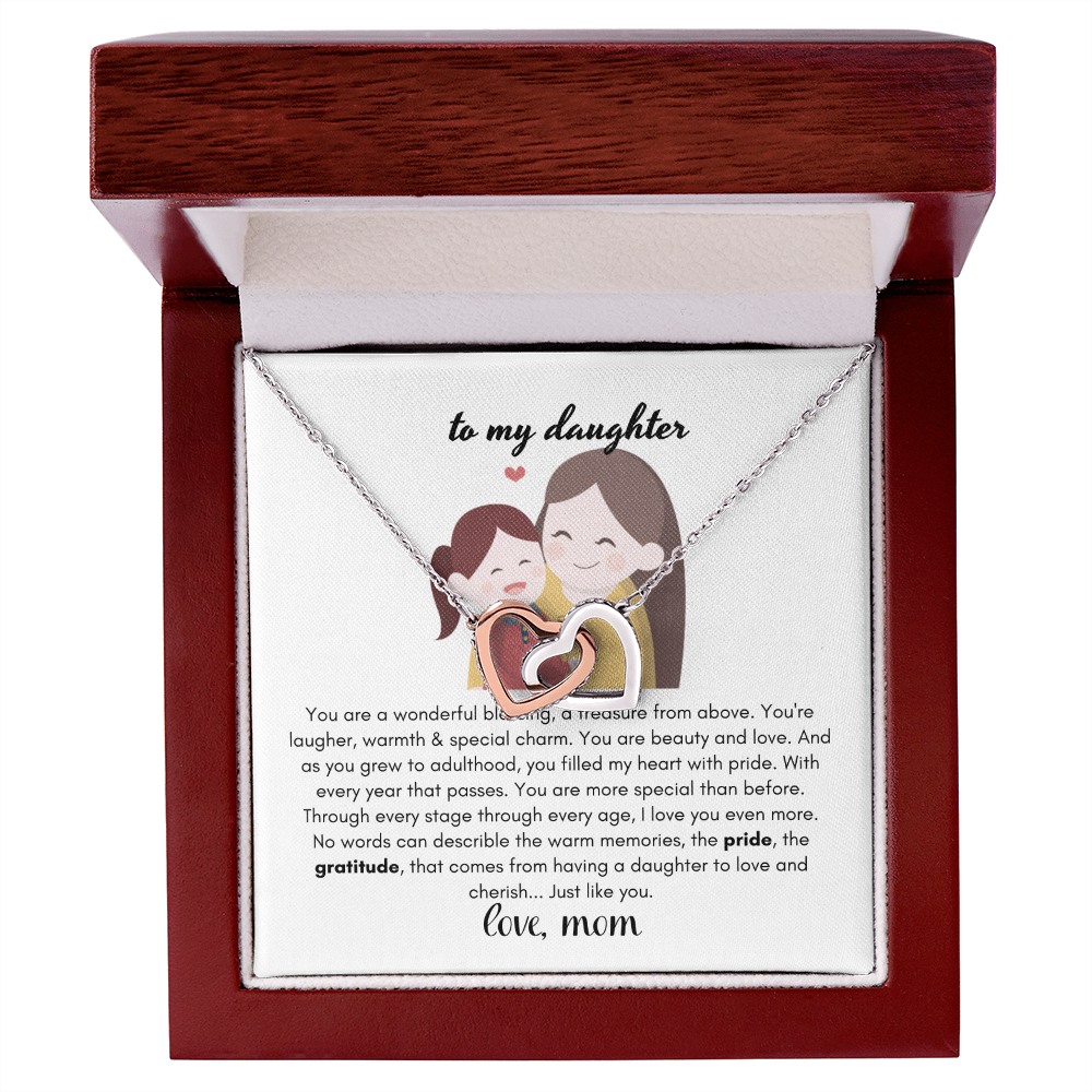 Daughter Gifts From Mom, Mother Daughter Necklace Birthday Graduation Christmas Jewelry For My Daughter with Message Card and Gift Box