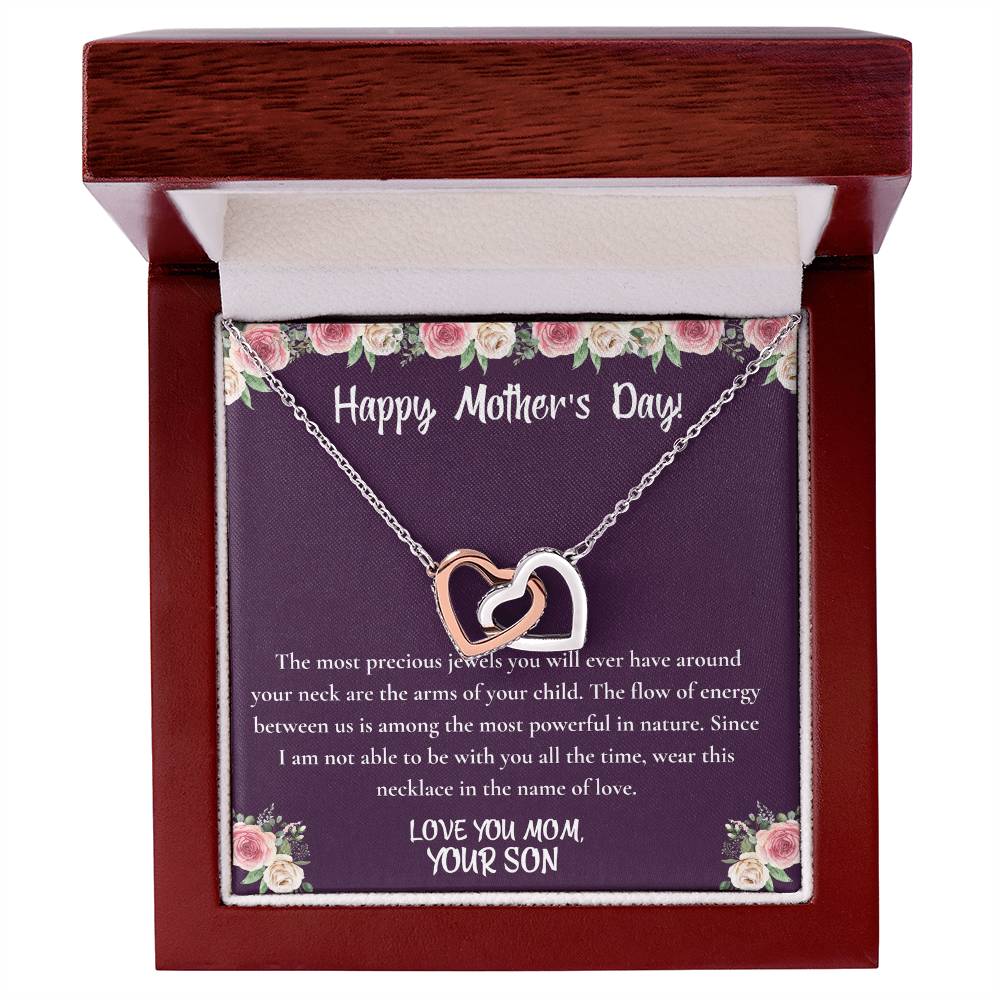 Mothers Day Necklace for Mom, Meaningful Gift for Mother from Son, Love Knot Necklace, Mom Jewelry Gift Happy Mother's Day 2026, To My Mom Necklace With Heartfelt Message