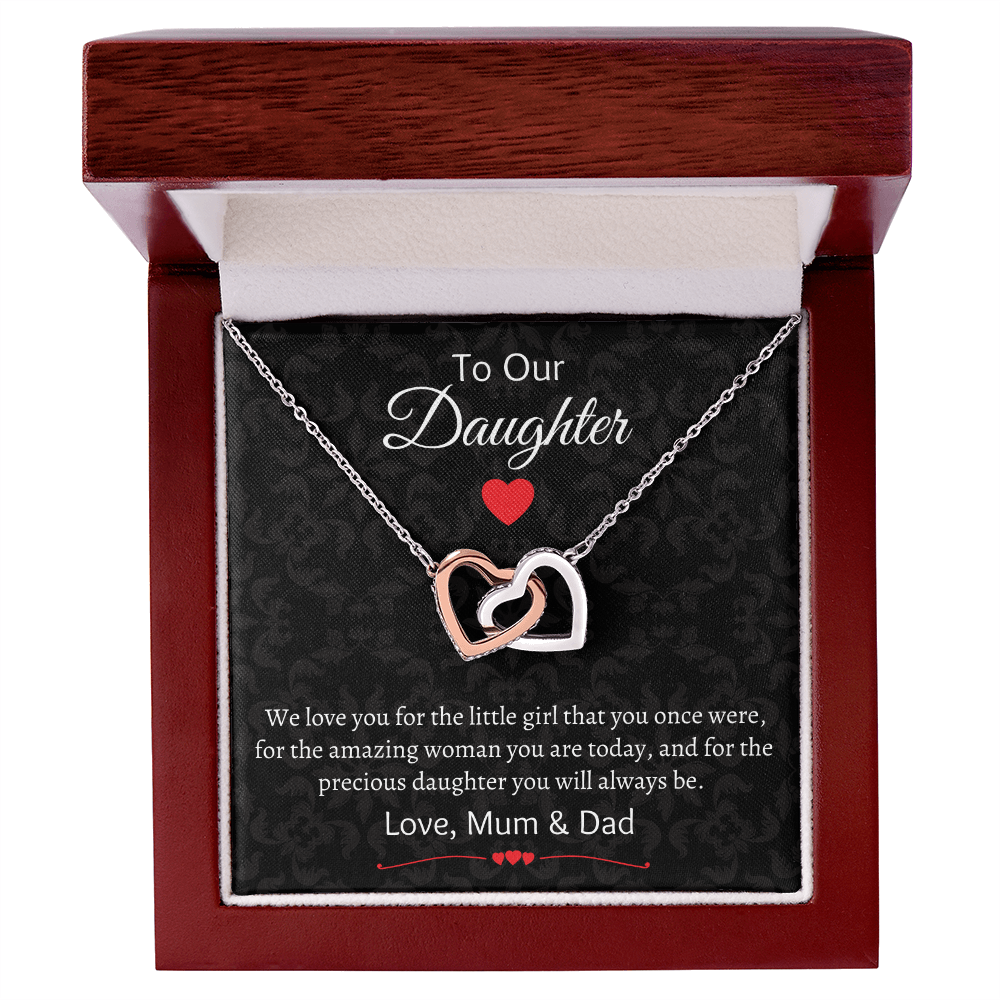 To My Daughter Necklace From Dad With Heartfelt Message, Daughter Birthday Present From Dad, Jewelry Gifts For Graduation for Her From Mom or Daddy, 14K Pendant