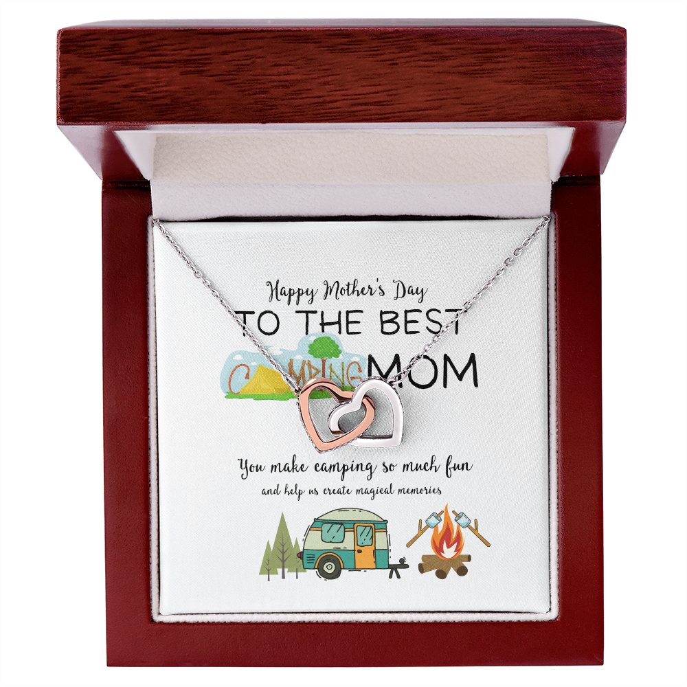 To The Best Camping Mom Happy Mother's Day Necklace Gifts Ideas for Mom Mommy Mama from Daughter or Son, Motivational Card Jewelry for Her