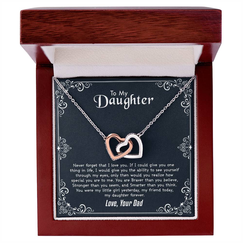 Daughter Gift From Dad Father Daughter Necklace Birthday Graduation Christmas Jewelry Gifts For My Beautiful Daugther Adult Daughter with Message Card and Gift Box, Gemstone, Cubic Zirconia