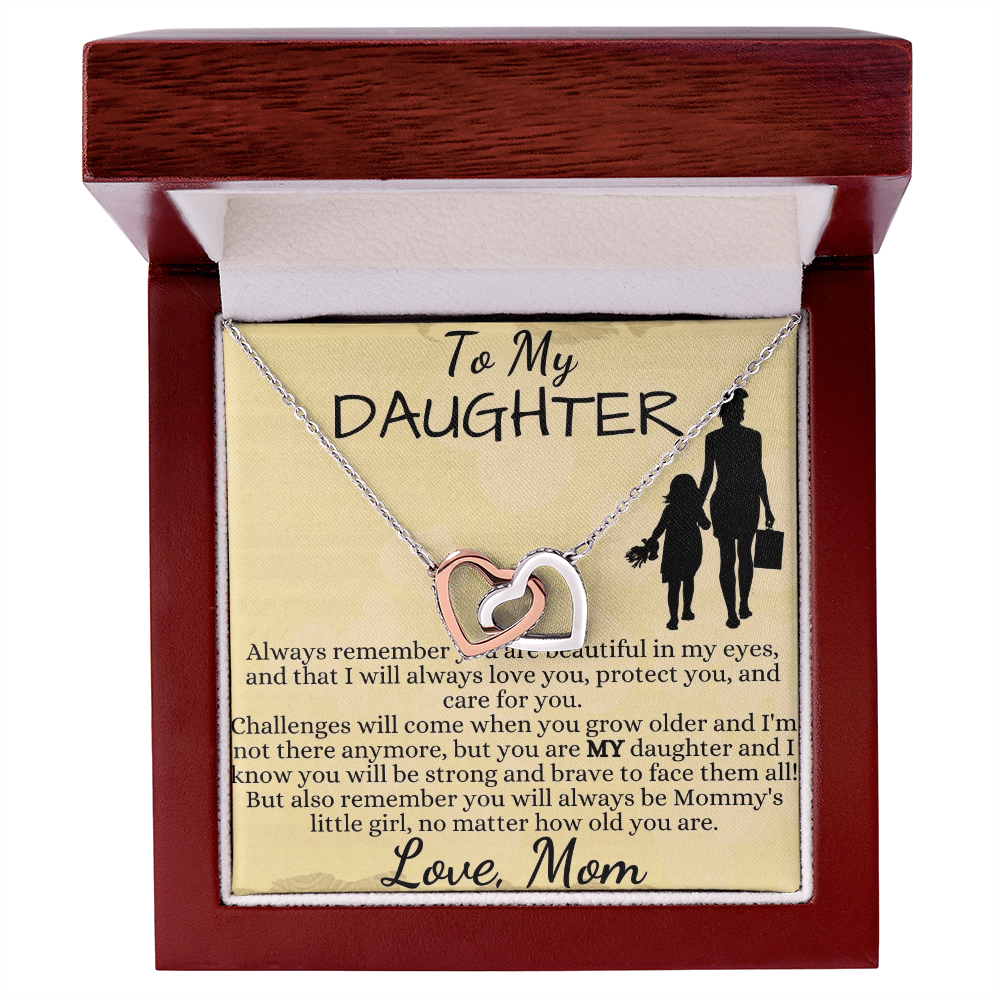 To My Daughter Necklace From Mom With Heartfelt Message & Elegant Box, Daughter Pendant Necklaces, Daughter Jewelry From Mama, Daughter Birthday Necklace Christmas Gifts