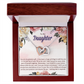 Daughter Birthday Gift Necklace With Message Card, Gift From Mom Dad to Daughter Hearts Jewelry Gifts