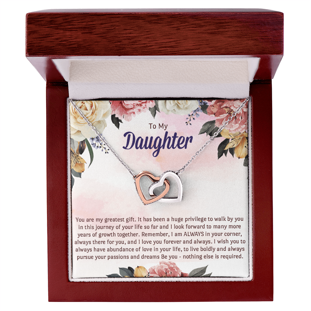 Daughter Birthday Gift Necklace With Message Card, Gift From Mom Dad to Daughter Hearts Jewelry Gifts