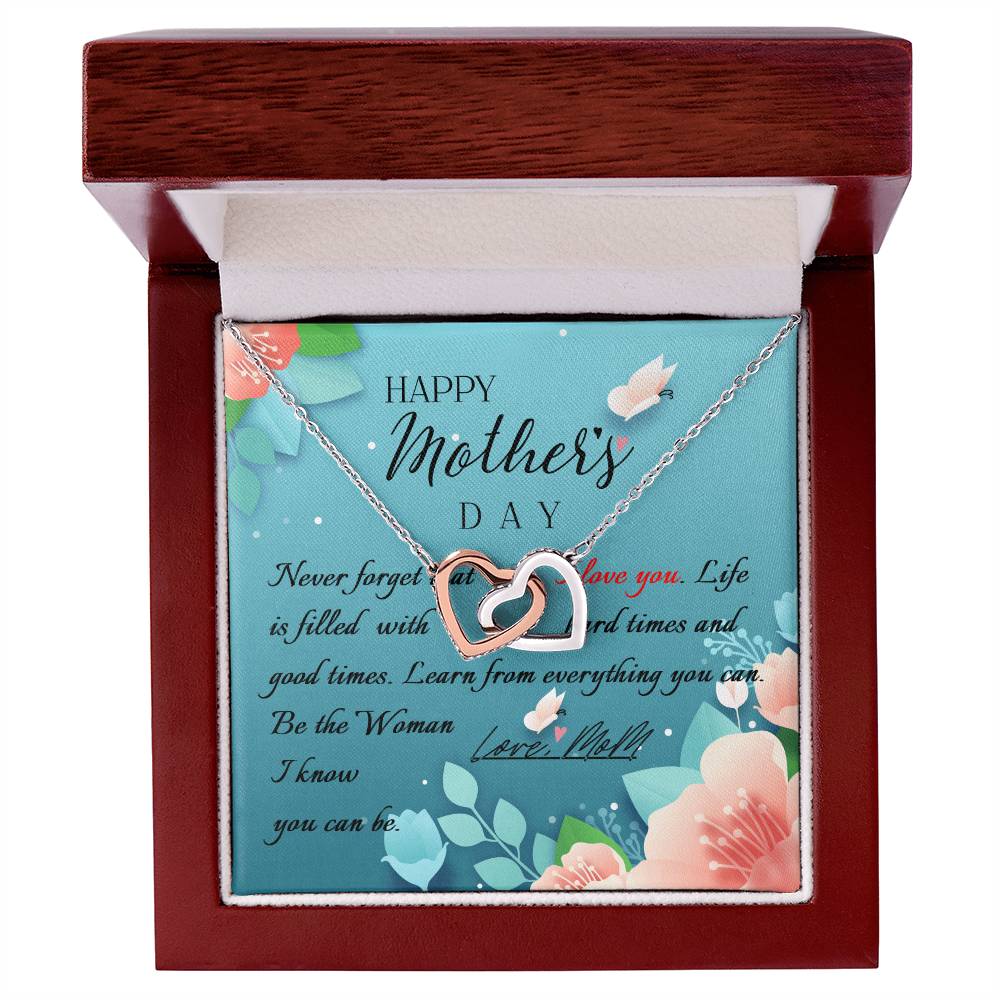 To My Mom Necklace, Happy Mother's Day Gift, Daughter Gift for Mom, Emotional Message Card Jewelry, Unique Moms Birthday Gift Ideas