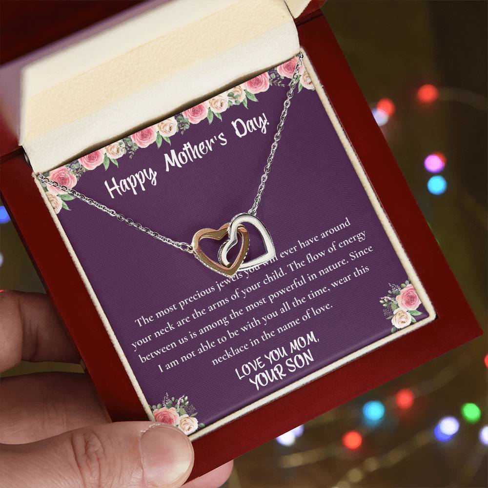 Mothers Day Necklace for Mom, Meaningful Gift for Mother from Son, Love Knot Necklace, Mom Jewelry Gift Happy Mother's Day 2026, To My Mom Necklace With Heartfelt Message
