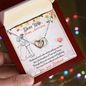 Dear Wife Happy Anniversary - Double Hearts - Love Your Husband, White Gold Name Necklace, 14K Solid Gold Name Pendant, Gold Woman Name Jewelry, Anniversary Gift For Wife, Gift For Her,Handmade Jewelry
