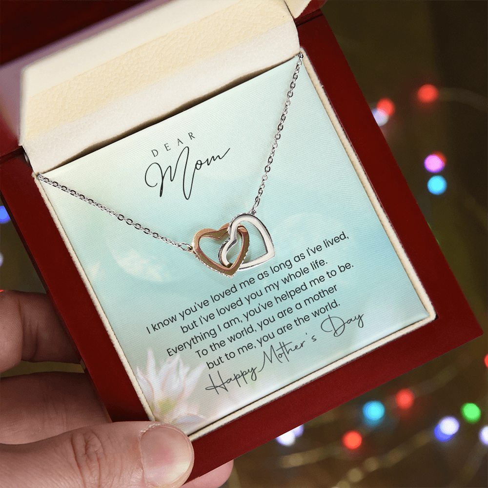 Happy Mother's Day Gift for Mom Necklace, Daughter to Mom Jewelry, Heart Necklace for Mother, Gift from Daughter or Son, Birthday Christmas Gifts With Heartfelt Message