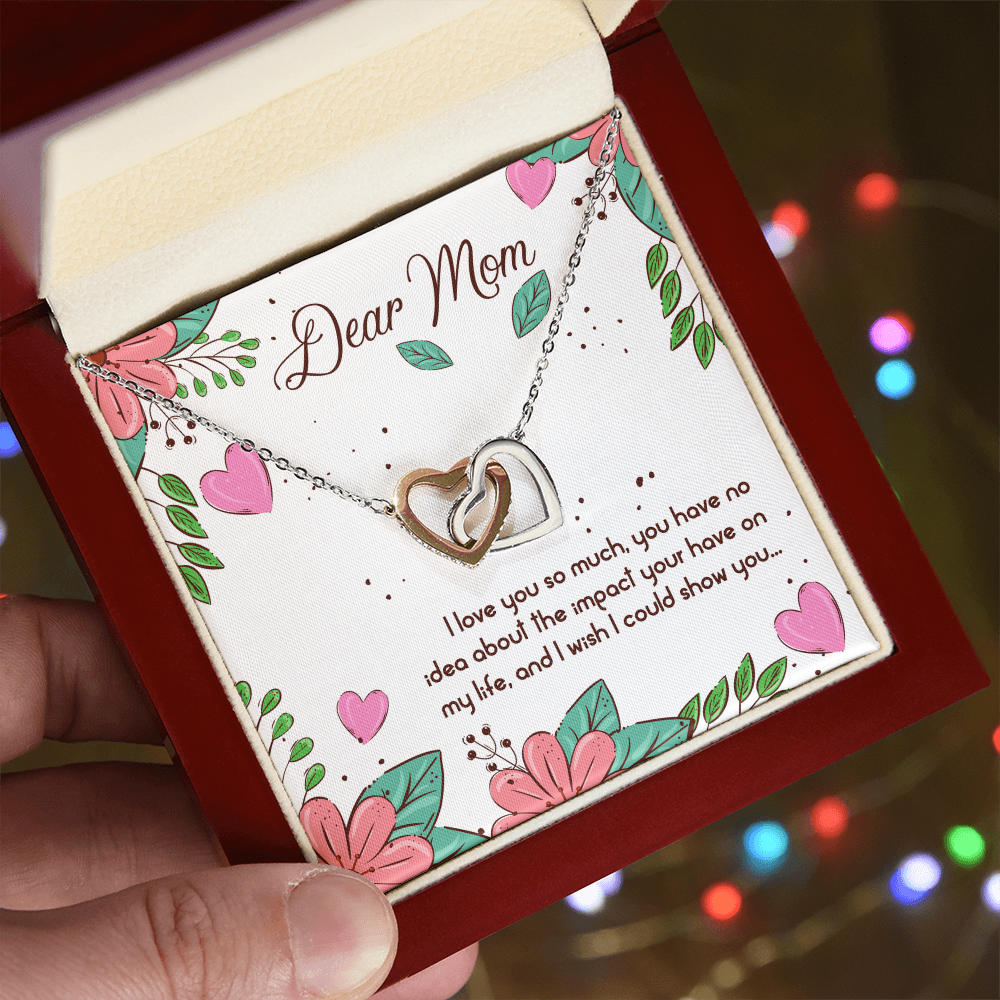 Dear Mom Interlocking Hearts Necklace, Mother's Day Gift for Mom Mothers Day Gifts I Love My Mom Best Mom Ever 2026 Jewelry for Her