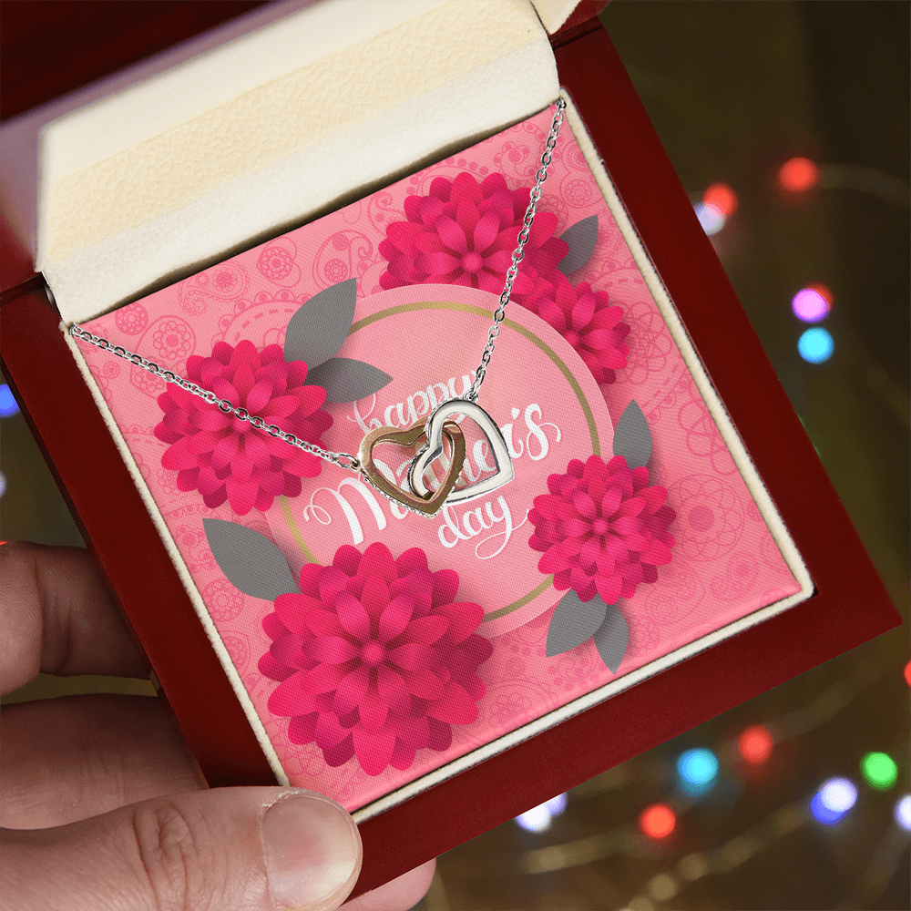 Happy Mother's Day Gift for Mom Necklace, Daughter to Mom Jewelry, Heart Necklace for Mother, Gift from Daughter or Son, Birthday Christmas Gifts With Heartfelt Message