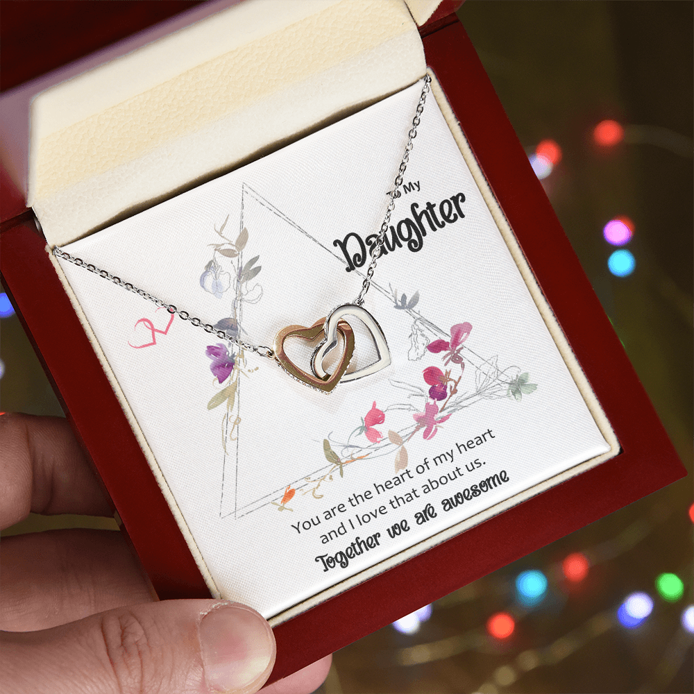 To My Daughter Meaningful Message Card Jewelry Box, Gift for Daughter's Birthday Graduation, Thoughtful for Her from Mom, Birthday Necklace