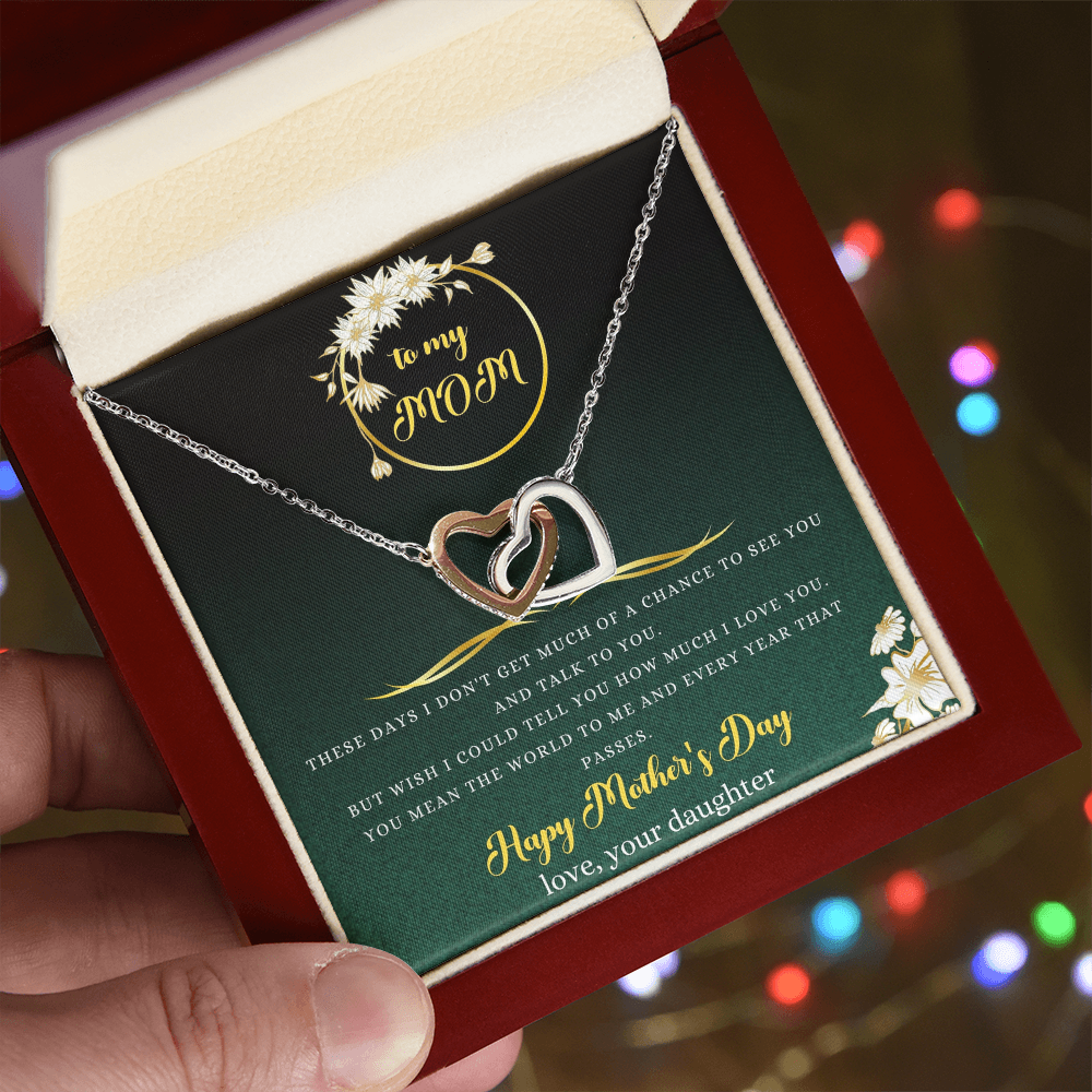 To My Mom Necklace, Happy Mother's Day Gift, Daughter Gift for Mom, Emotional Message Card Jewelry, Unique Moms Birthday Gift Ideas