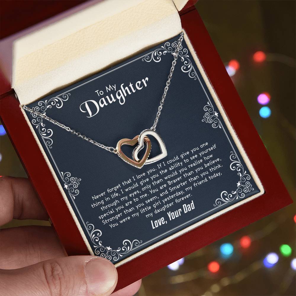 Daughter Gift From Dad Father Daughter Necklace Birthday Graduation Christmas Jewelry Gifts For My Beautiful Daugther Adult Daughter with Message Card and Gift Box, Gemstone, Cubic Zirconia