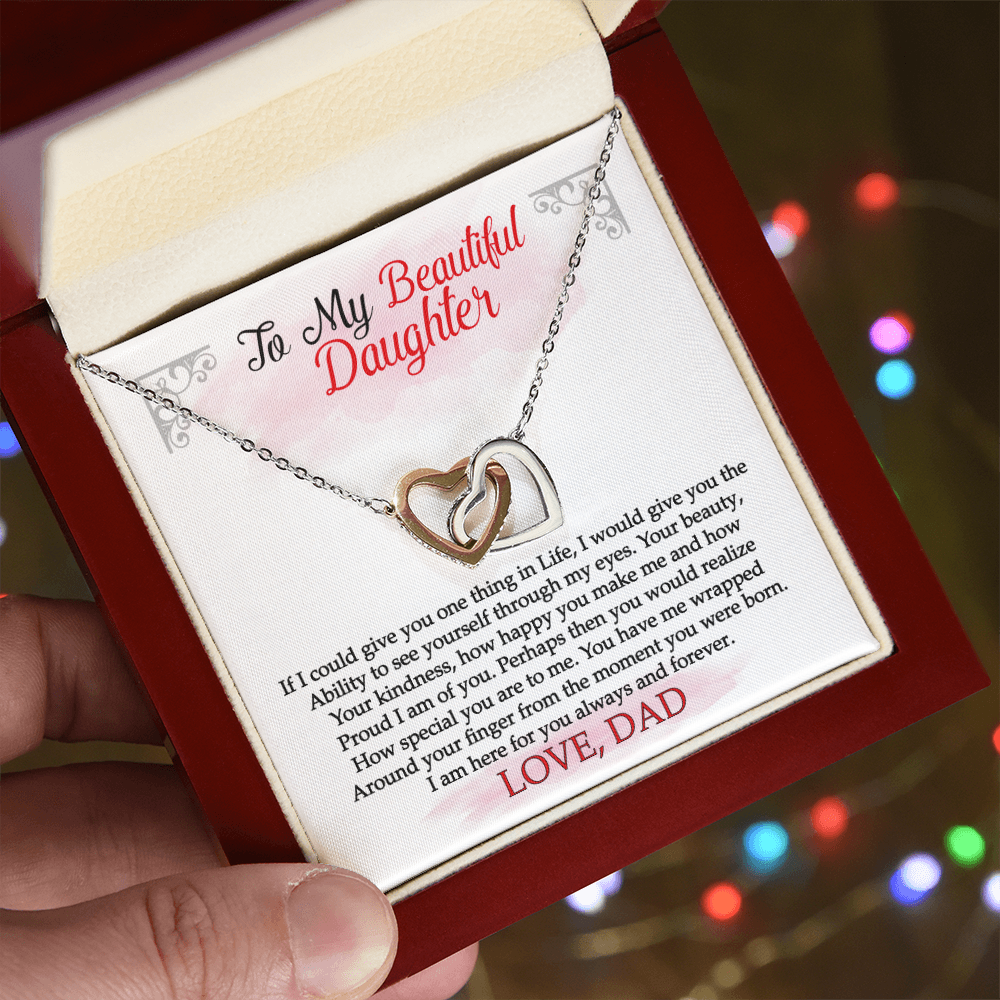 To My Daughter Necklace From Dad With Heartfelt Message & Elegant Box, Gifts For Daughter From Daddy, Daughter Pendant Necklaces, Daughter Jewelry From Father, Daughter Birthday Necklace Christmas Gifts
