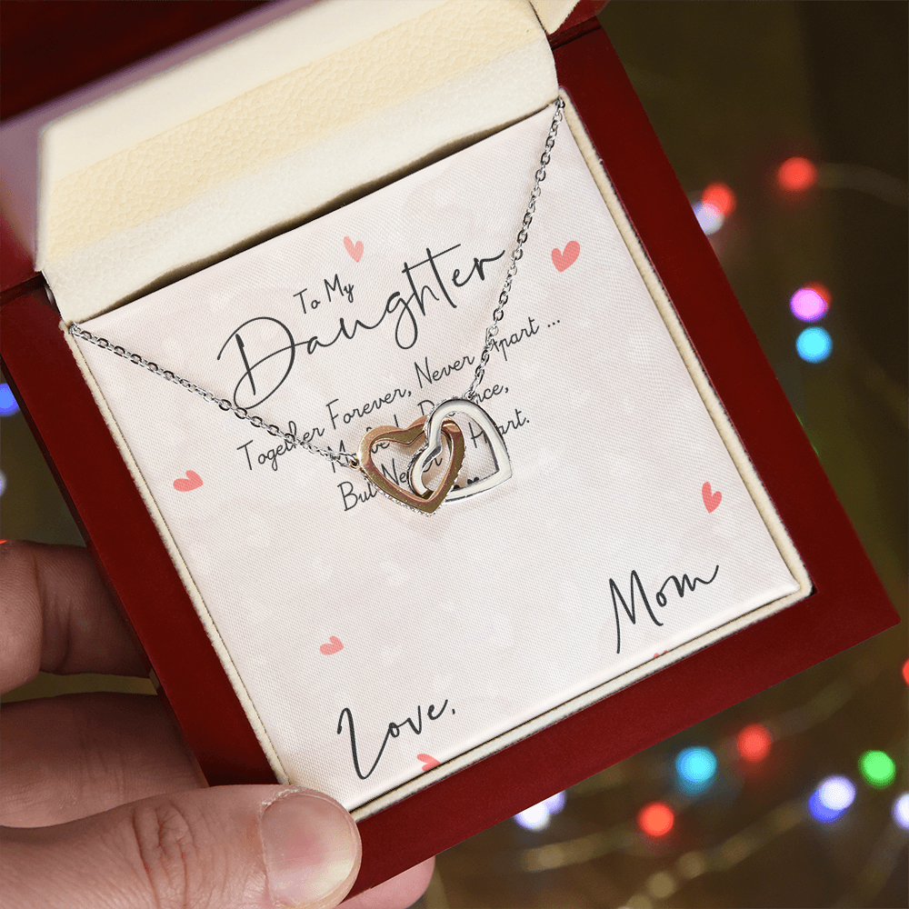 To My Daughter Necklace From Mom With Heartfelt Message & Elegant Box, Valentines Day Gifts For Daughter From Mother, Jewelry Gift From Mommy On Birthday, Graduation & Christmas Gifts Idea